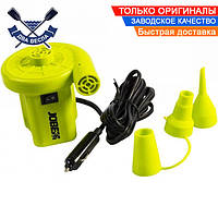 Лодочный насос Jobe Air Pump электрический 12V насос для лодки ПВХ или водного аттракциона 3 насадки 0.07 бар