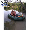 Човен надувний Ладья ЛТ-290-ЕВ тримісний гребний човен пвх жорсткий пол-книжка заднє сидіння зсувне, фото 2