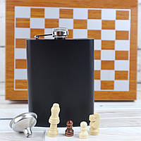 Подарочный набор для мужчины Фляга, Шахматы на праздник Новый Год День Рожденья февраля 14 октября (Фото)