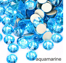 Камені Swarovski SS3 (1,3 мм) Aquamarine 100 шт.