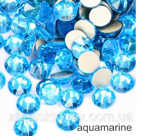 Камені Swarovski SS3 (1,3 мм) Aquamarine 100 шт., фото 1