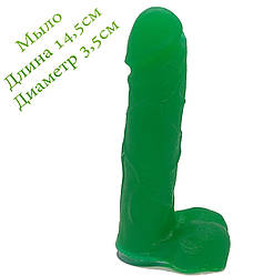 Мило у формі члена на присосці Мило пеніс зелений Довжина 14,5 Діаметр 3.5