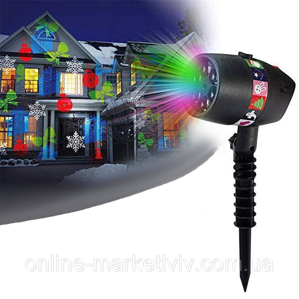 Новогодний Лазерный проектор STAR Shower SLIDE № 87 / Уличный проектор ...