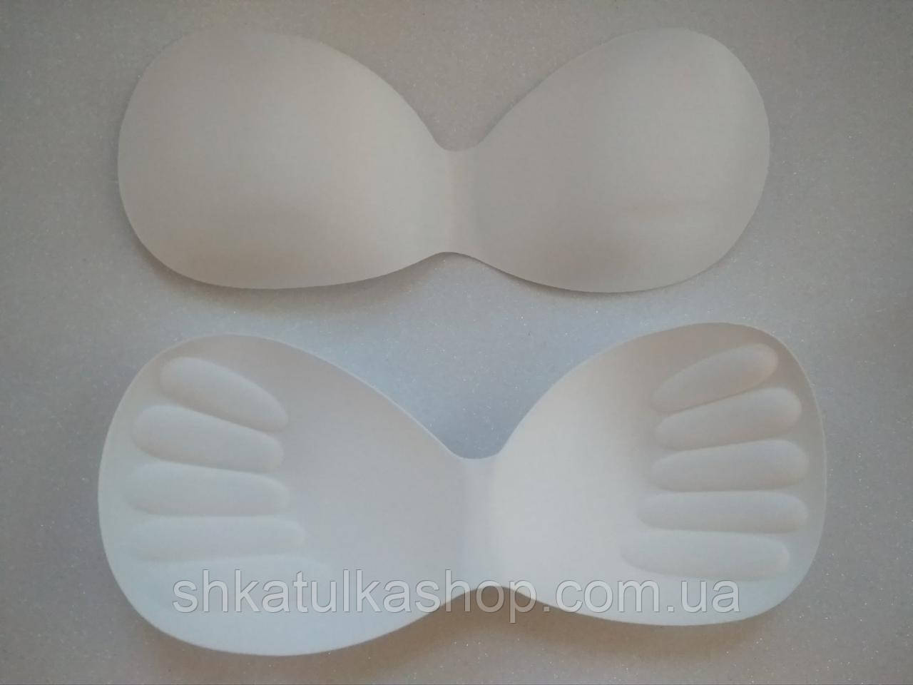 Цілісні вкладиші поролонові (чашки) для бюстгальтера з push-up білі, фото 1