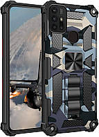 Чохол Military Shield для Motorola Moto G30 бампер протиударний з підставкою Navy-Blue