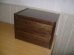 Тумбочка приліжкова дерев'яна на 2 висувні ящики з фасадами без ручок "Презент - 3" від виробника, фото 2