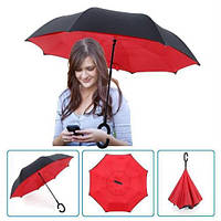 Зонт обратного сложения Up Brella красный, Антизонт - Нанозонт, Умные зонты