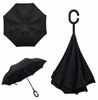 Зонт обратного сложения Up Brella черный, Умные зонты, Зонт Up Brella