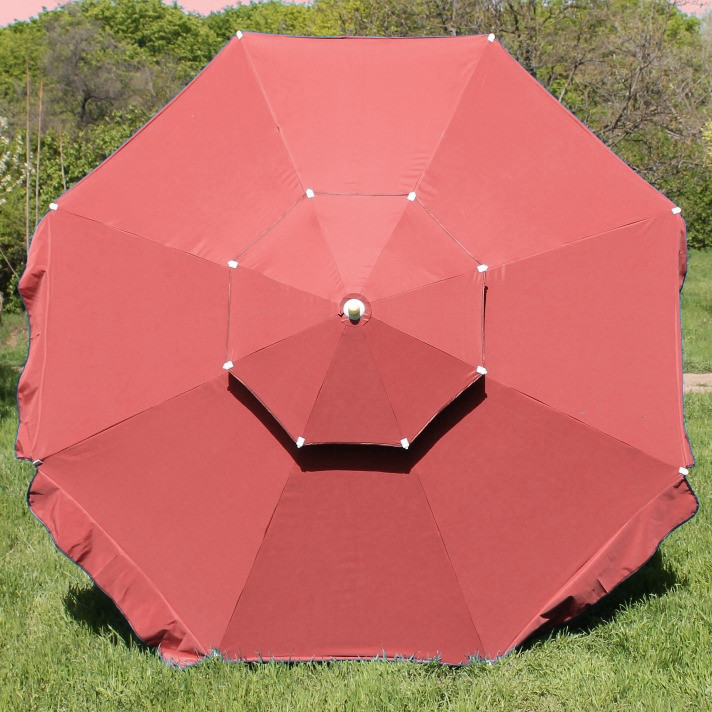 Зонт уличный 3 метра двойной плотный купол антиураган - фото 3 - id-p1531723946