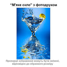 Захисна скатертина м’яке скло з фотодруком Вода мартіні оливка 60 х 100 см (1,2 мм), фото 4