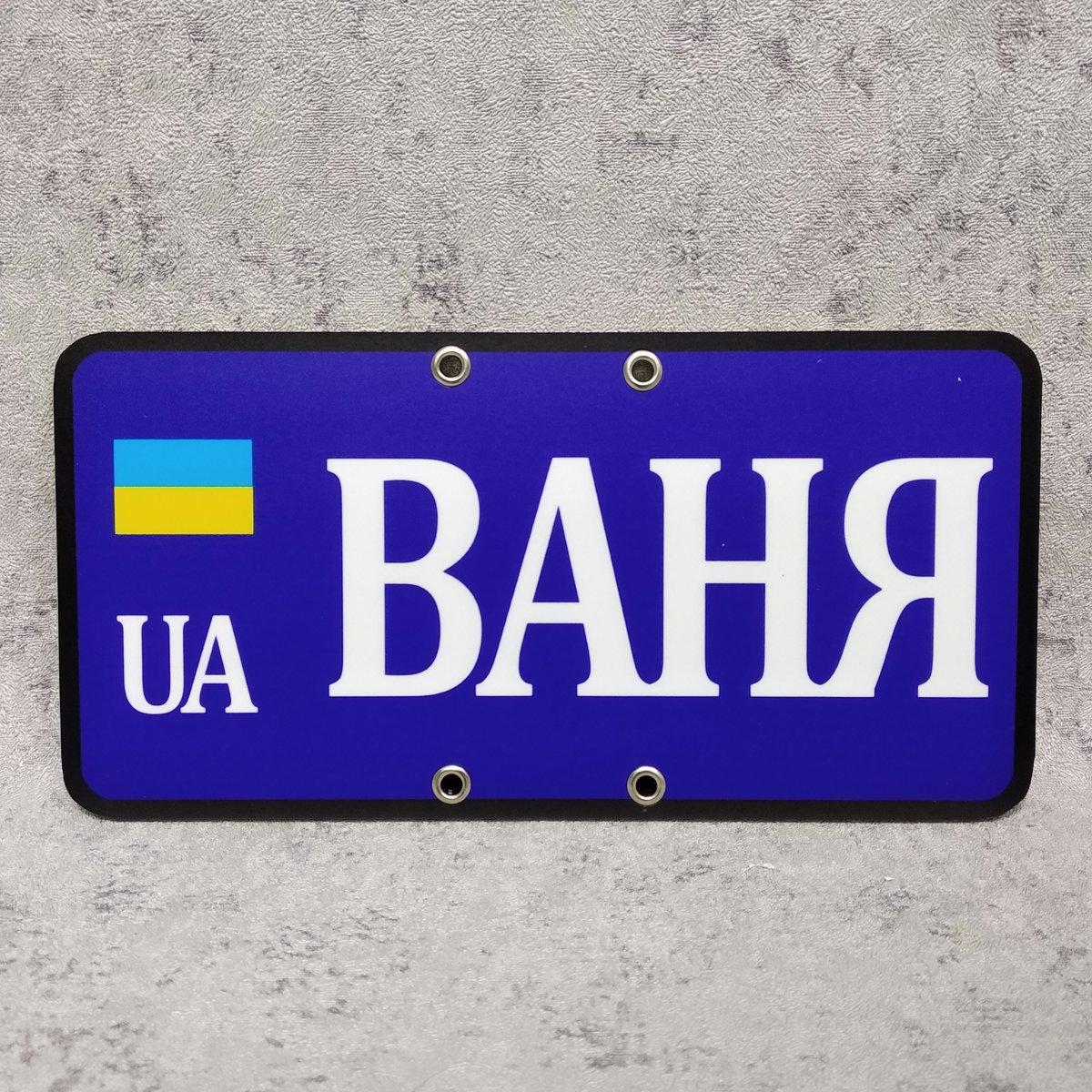 Номер на велосипед з написами і картинками на синьому фоні 20х10 см від ...