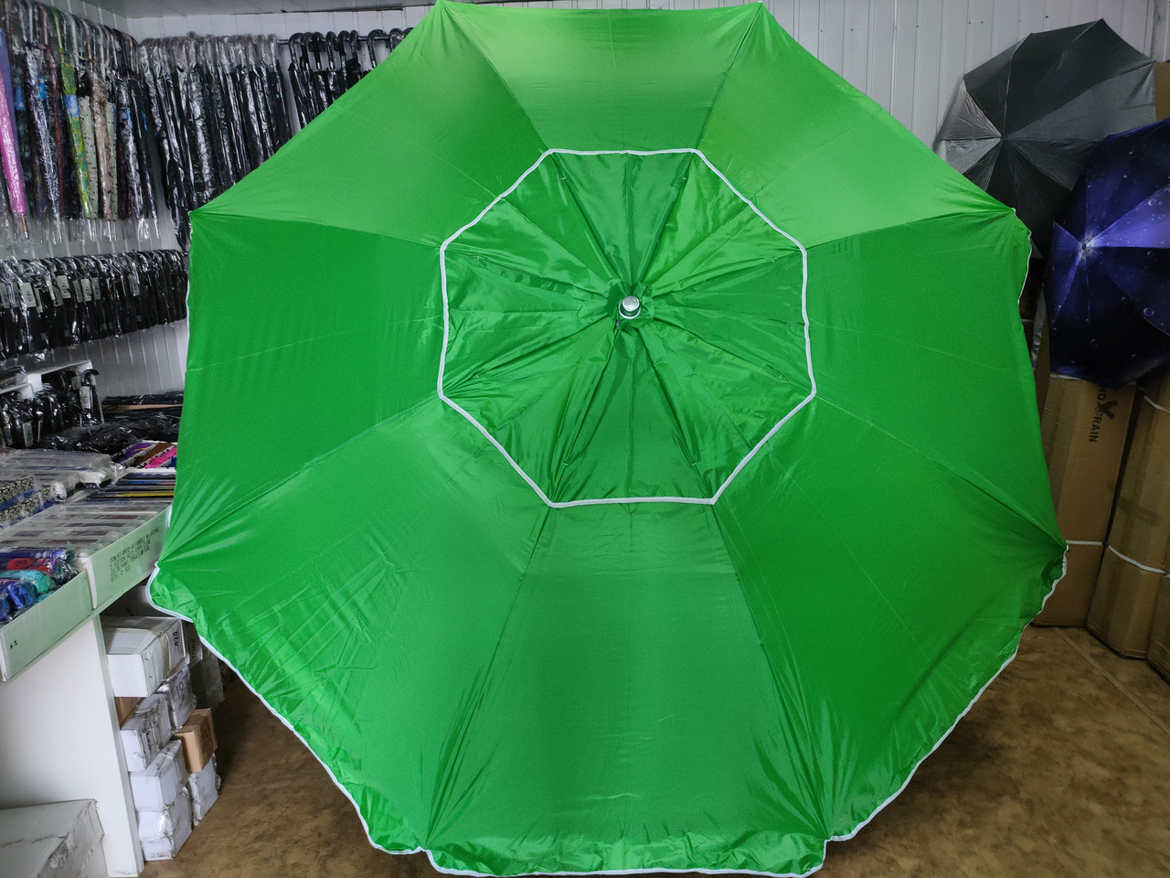 Зонт 3м 8*2 стальные спиц с серебряным напылением и ветровым клапаном синый - фото 3 - id-p1531726244