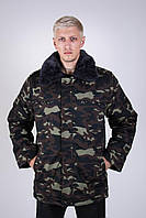 Бушлат зимовий Дубок з хутром ,тепла чоловіча камуфляжна куртка для охорони, мисливців
