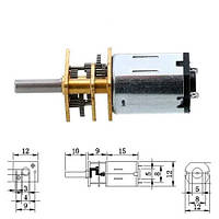 Мотор редуктор мікро моторчик 12GAN20 100 об/хв 6В