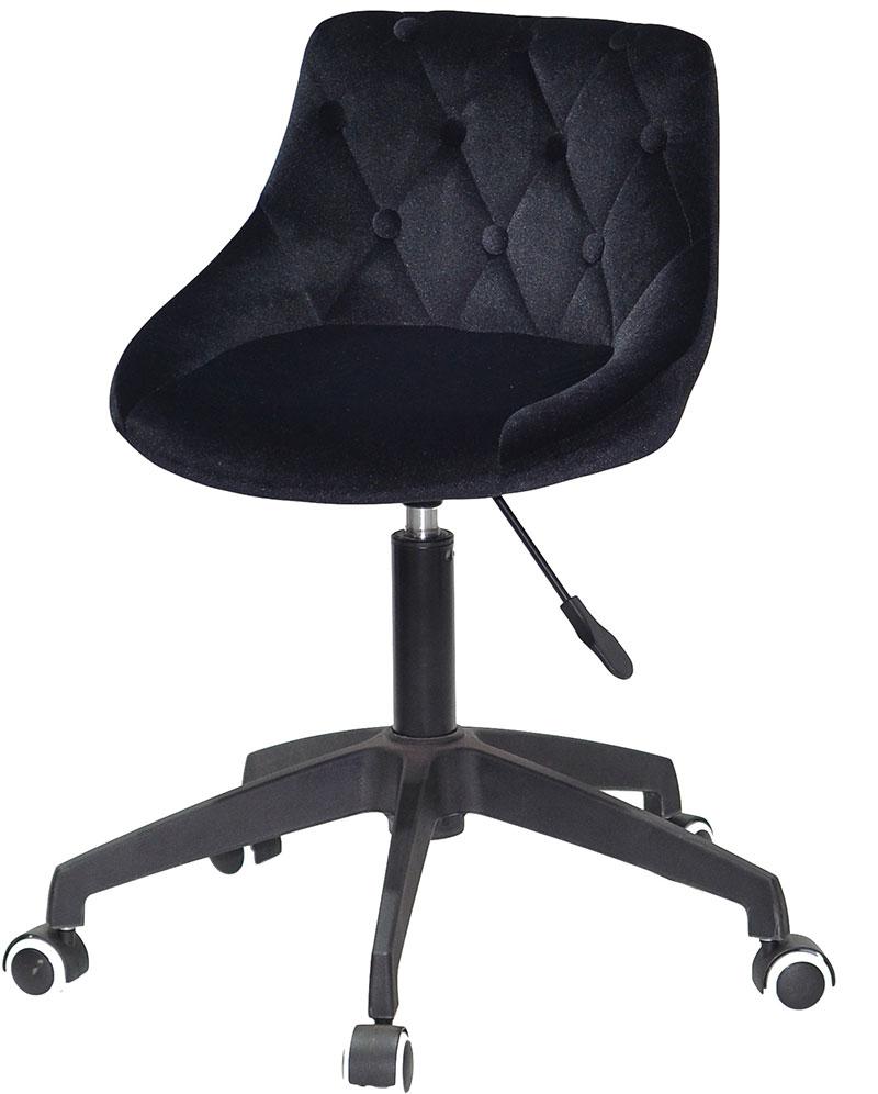 Стілець Foro Button BK-Modern Office чорний 1011 велюр на чорній хрестовині з колесами, з регулюванням висоти