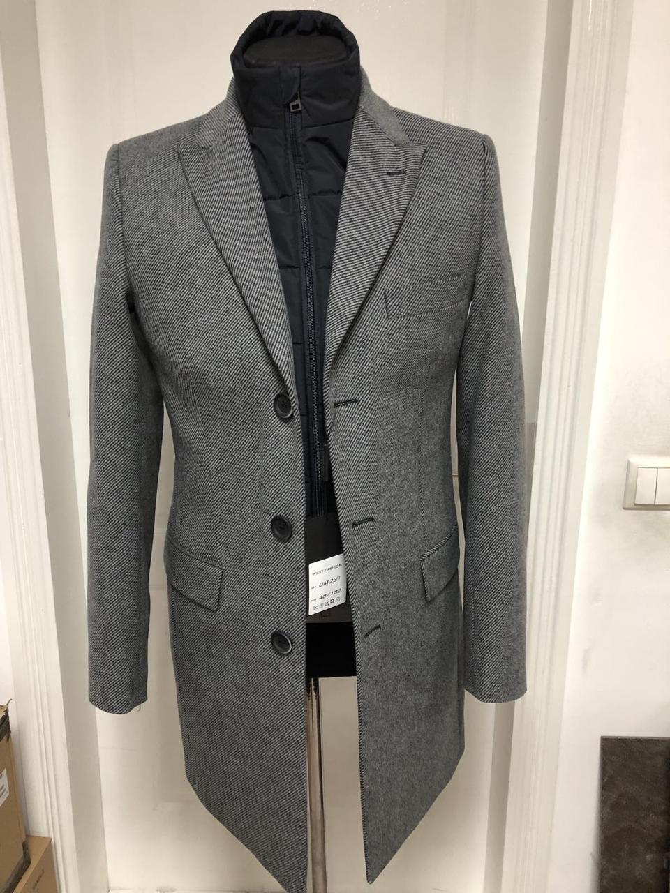 Пальто чоловіче West-Fashion UM-23П сіре ратин