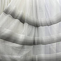 Білий тюль з фатину з смужками градієнтом білого, сірого і графітового кольору, висота 2.8 м (ROWI-DEGRADE GRI), фото 2