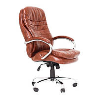 Компьютерное кресло крестовина хром Richman Валенсия В иск.кожа коричневый