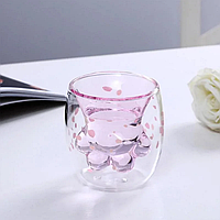 Пиала Розовая Лапка двойное стекло 250 мл термокружка пиала чашка термо