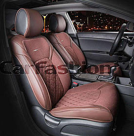 Авточохли на передні сидіння CarFashion, модель STING FRONT, коричневий/коричневий