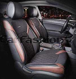 Авточохли на передні сидіння CarFashion, модель STING FRONT, чорний/коричневий