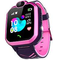 Детские смарт-часы с GPS, SIM-картой, кнопкой SOS, Камерой, Фонарик, Влагозащита Brave Q20 Розовый