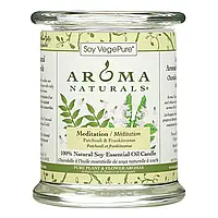 Aroma Naturals, Soy VegePure, полностью натуральная соевая свеча, для медитаций с эфирными маслами, пачули и