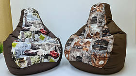 Безкаркасне крісло мішок, Крісло-груша з принт Internet XL 130*90 з внутрішнім чохлом