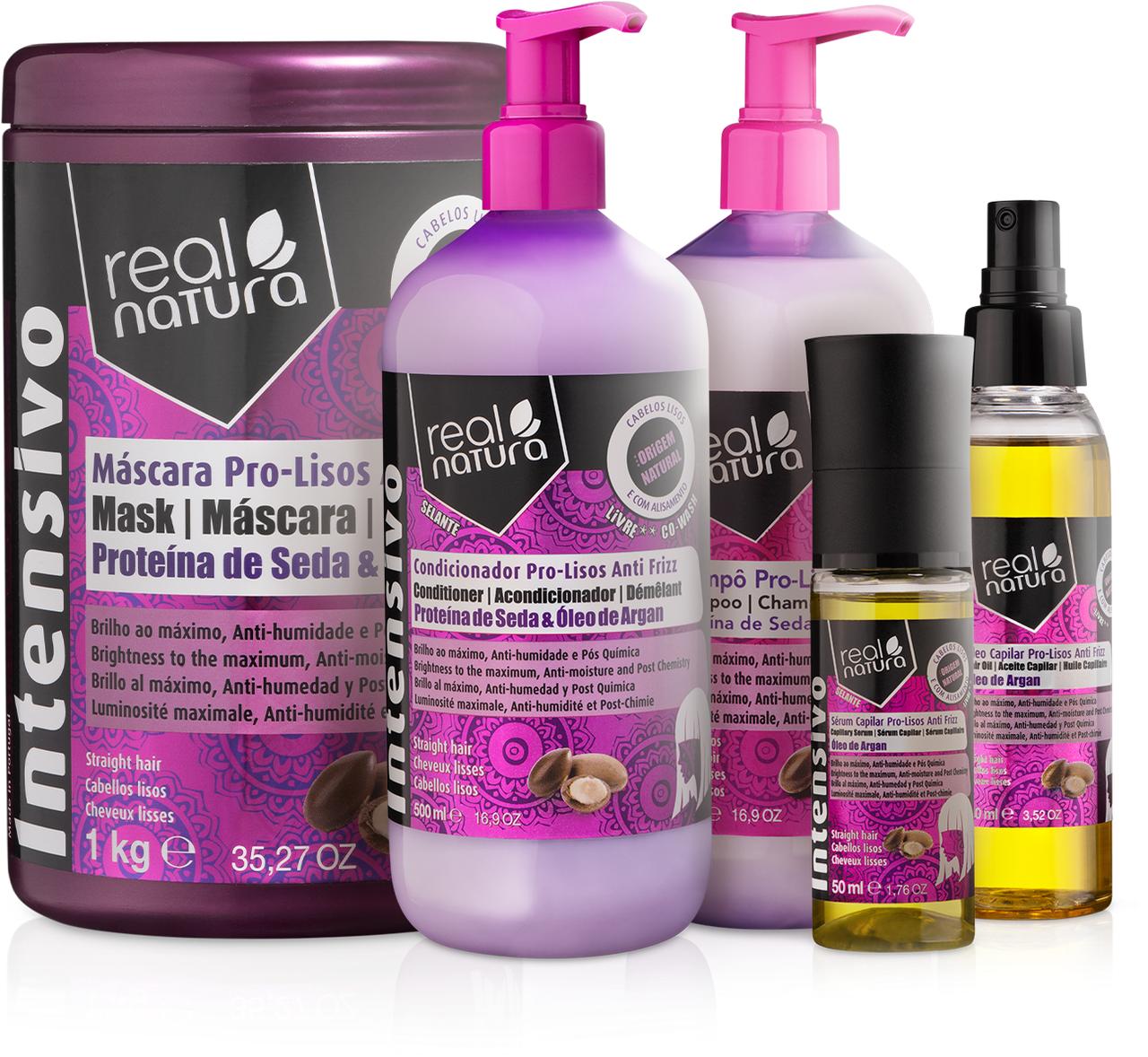 Маска Real Natura Pro-Lisos Anti Frizz Argan для блиску і гладкості волосся 1kg