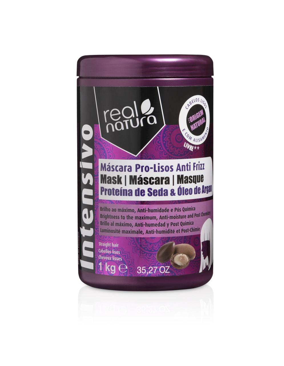Маска Real Natura Pro-Lisos Anti Frizz Argan для блиску і гладкості волосся 1000 ml