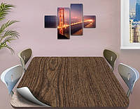 Покриття для столу, м'яке скло з фотодруком, Текстура дерева 60 х 100 см (1,2 мм)
