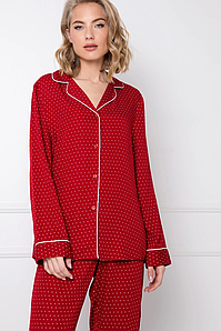 Ніжна класична жіноча піжама Aruelle Michaela Long в горошок, Трендовий сексуальний одяг для сну