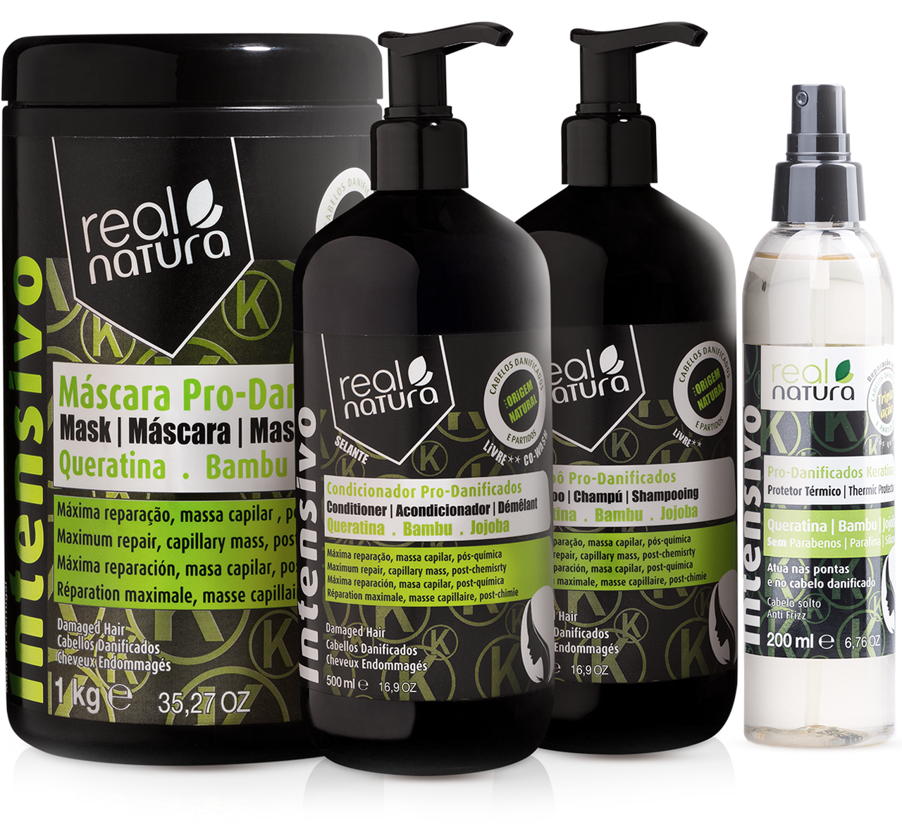 Набір Real Natura Pro-Danificados Keratina для відновлення і ущільнення волосся