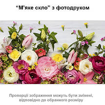 Покриття для столу, м'яке скло з фотодруком, Квіти 60 х 100 см (1,2 мм), фото 5