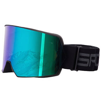 Гірськолижні окуляри магнітні для лиж та сноуборду SPOSUNE HX010 антифрог, подвійні лінзи дзеркальні сині