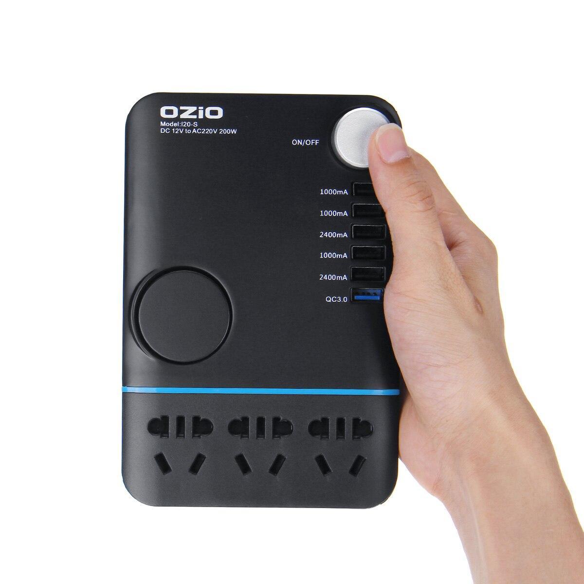 Інвертор для автомобіля OZiO (12V у 220 V) 200 W мережевий фільтр (перетворювач)