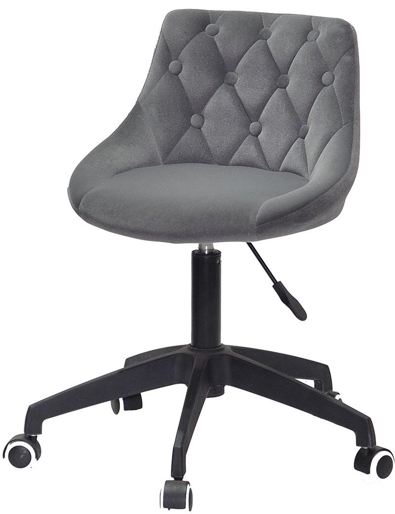 Стілець Foro Button BK-Modern Office сірий 1004 велюр на чорній хрестовині з колесами, з регулюванням висоти