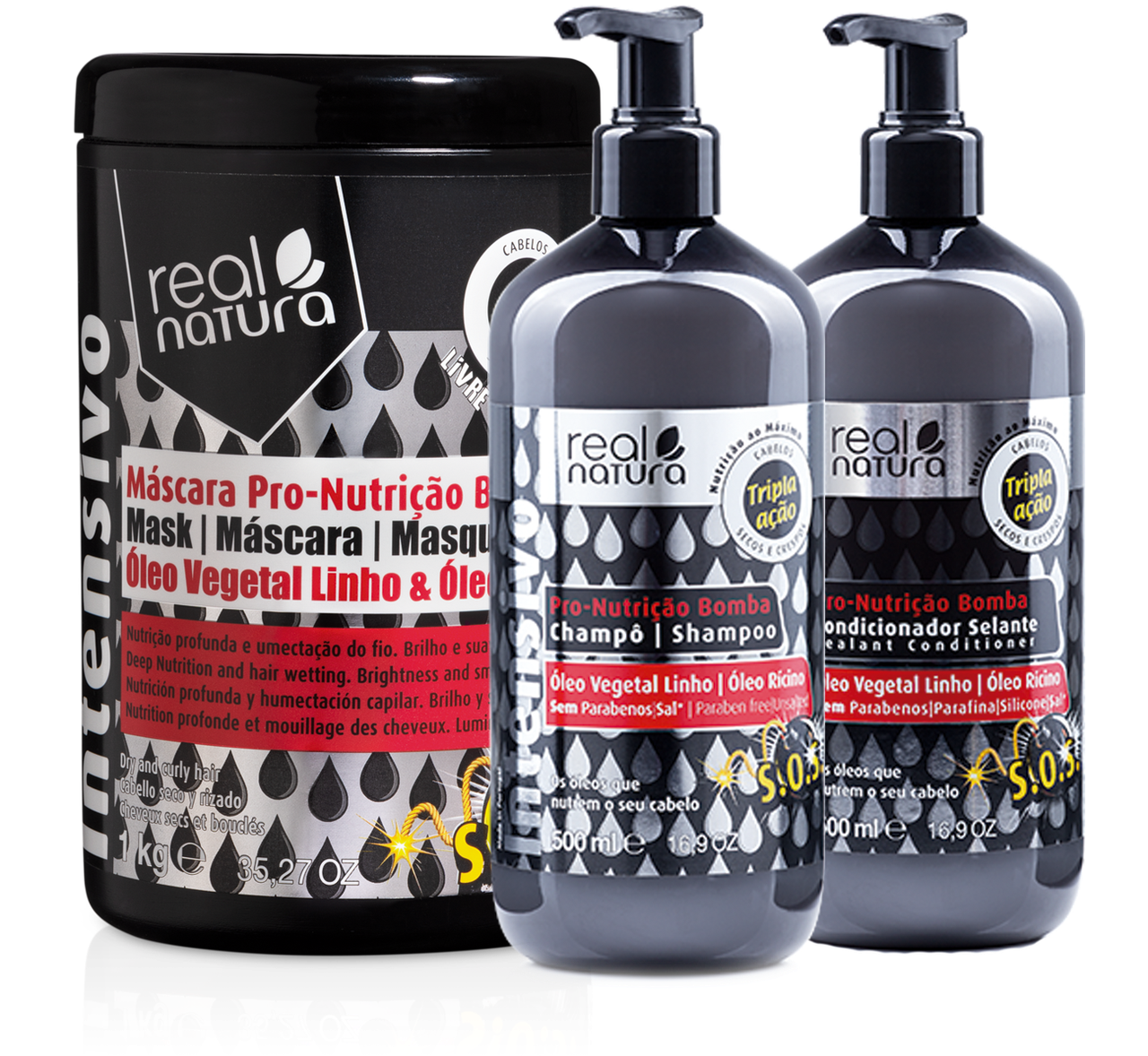 Набір Real Natura Pro-Nutriсаo Bomba для гладкості, блиску, харчування і розплутування волосся