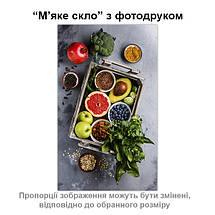 Покриття для столу, м'яке скло з фотодруком, Фрукти, зелень 60 х 100 см (1,2 мм), фото 5