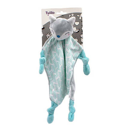 М'яка іграшка-брязкальце "Лисичка" ментол, в пакеті 40*16см, Tulilo, Польща, фото 1