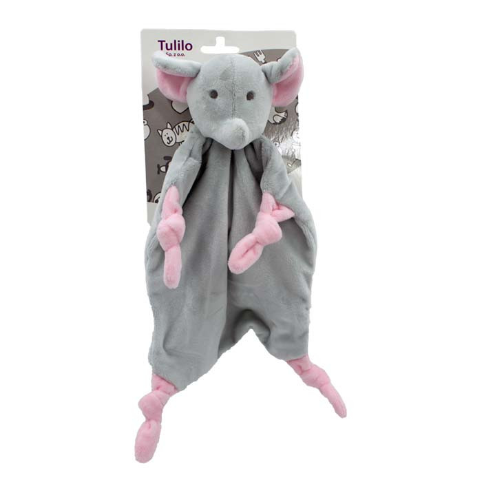 М'яка іграшка-брязкальце "Слоник" рожевий, в пакеті 40*13см, Tulilo, Польща
