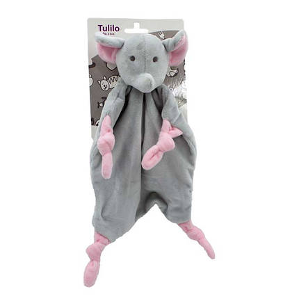 М'яка іграшка-брязкальце "Слоник" рожевий, в пакеті 40*13см, Tulilo, Польща, фото 1