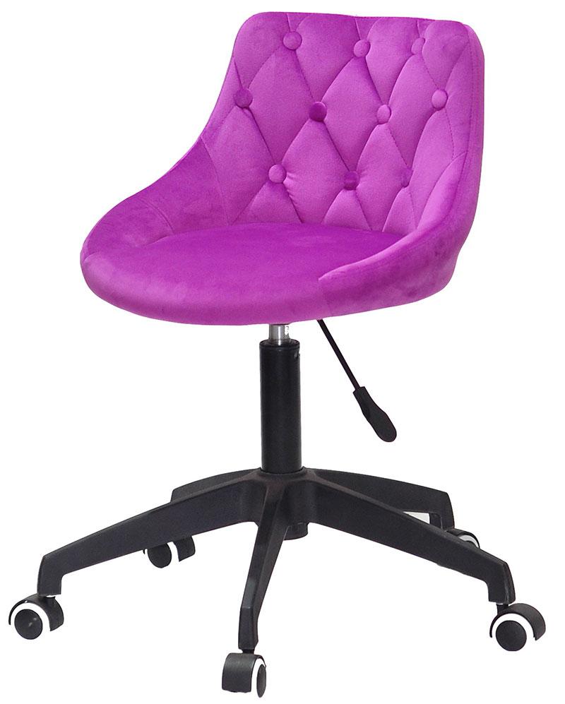 Стілець Foro Button BK-Modern Office бузковий 1022 велюр на чорній хрестовині з колесами, з регулюванням висоти