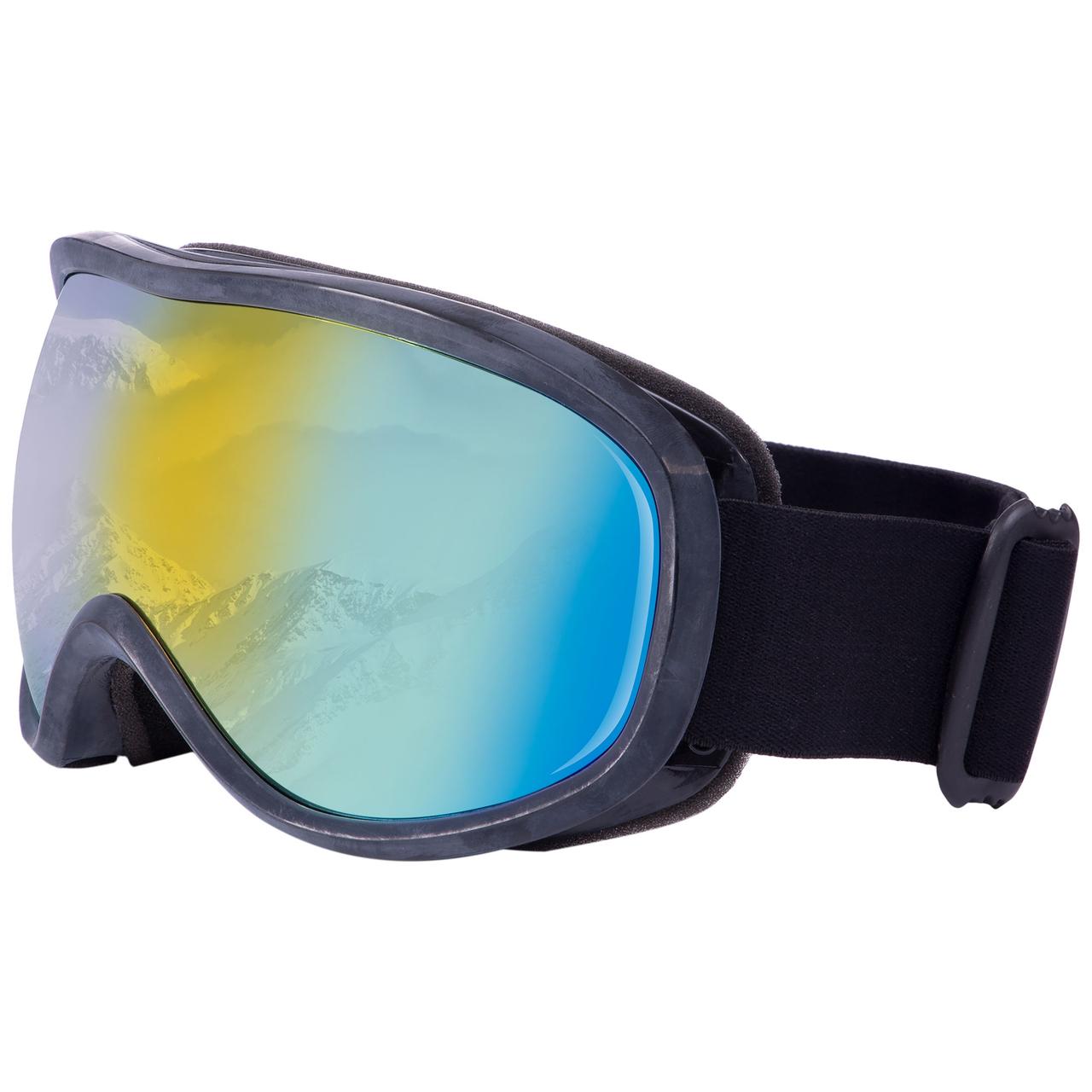 Маска-окуляри гірськолижні SPOSUNE дзеркальні HX-043-BKR (оправа-чорна, колір лінз-червоний)
