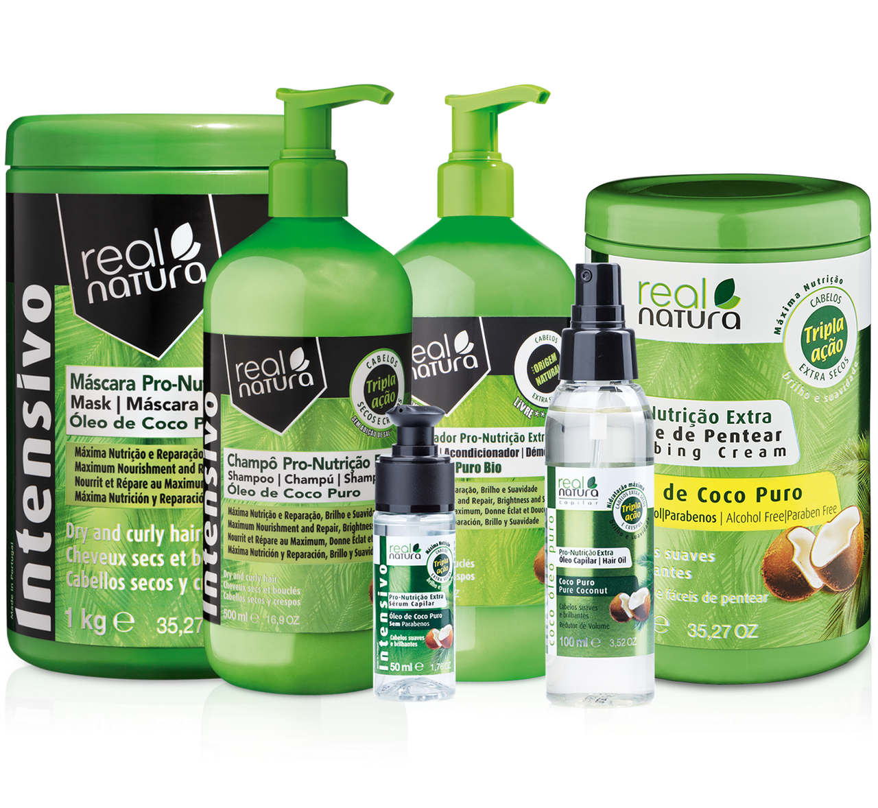Набір Real Natura Pro-Nutricao Extra Coco для харчування, гладкості і блиску волосся