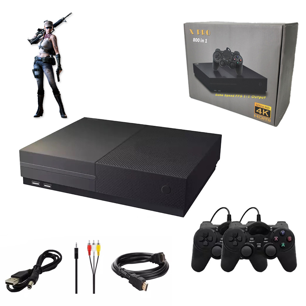 Ігрова приставка X PRO вбудованих 800 ігор дитяча консоль 4К HDMI Ретро ігри Телевізійна приставка, фото 1
