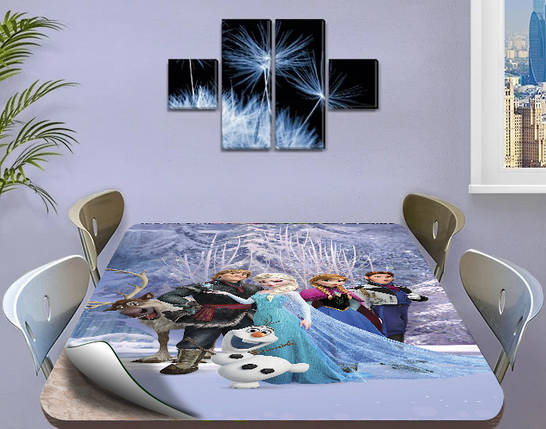 Покриття для столу, м'яке скло з фотодруком, Холодне серце 60 х 100 см (1,2 мм), фото 1