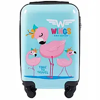 Детский дорожный пластиковый чемодан на колесах wings размер XS(мини) мальчику, девочке поликарбонат