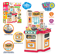 Детский игровой набор Кухня LIMO TOY 922-112 с паром / духовка плита холодильник мойка /46 деталей /красная