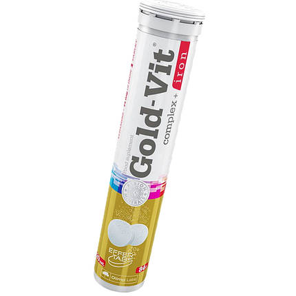 Вітаміни з залізом Gold-Vit complex iron 20 tabs апельсин, фото 2